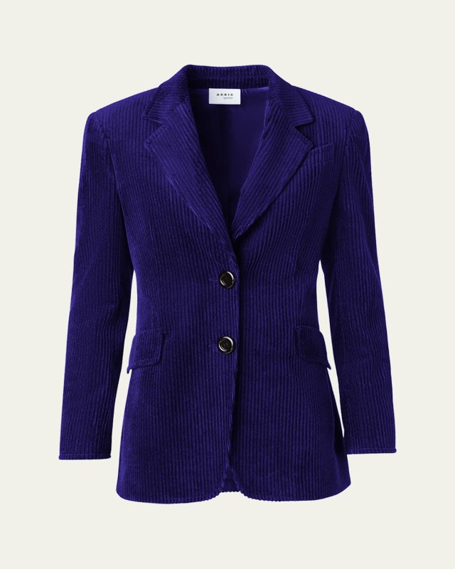 Washed Viscose Corduroy Boyfriend Blazer